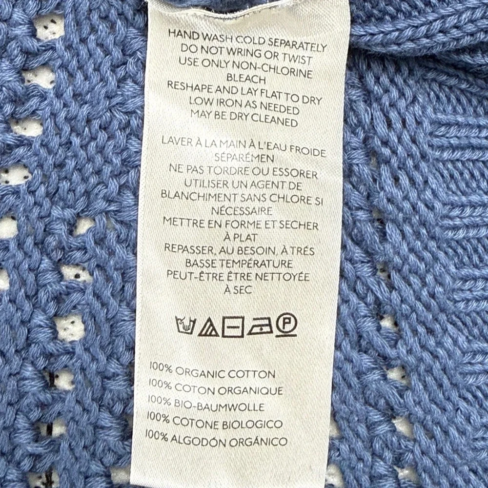 Free‎ People We The Free Blue Gulf Knit Cardigan XL Organic Cotton NWT